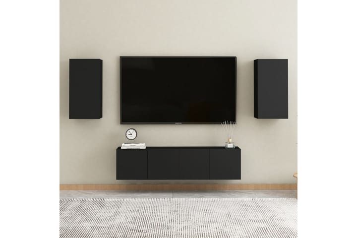 TV-tasot 2 kpl musta 30,5x30x60 cm lastulevy - Huonekalut - TV- & Mediakalusteet - Tv taso & Mediataso