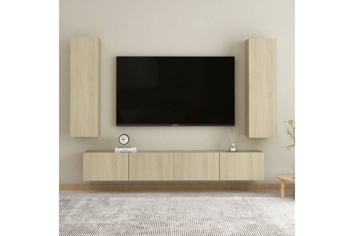 TV-tasot 2 kpl Sonoma-tammi 30,5x30x110 cm lastulevy - Huonekalut - TV- & Mediakalusteet - Tv taso & Mediataso