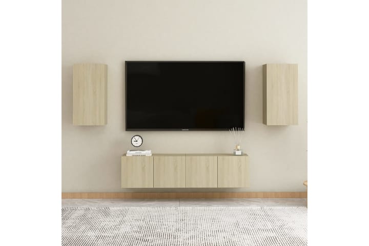 TV-tasot 2 kpl Sonoma-tammi 30,5x30x60 cm lastulevy - Huonekalut - TV- & Mediakalusteet - Tv taso & Mediataso