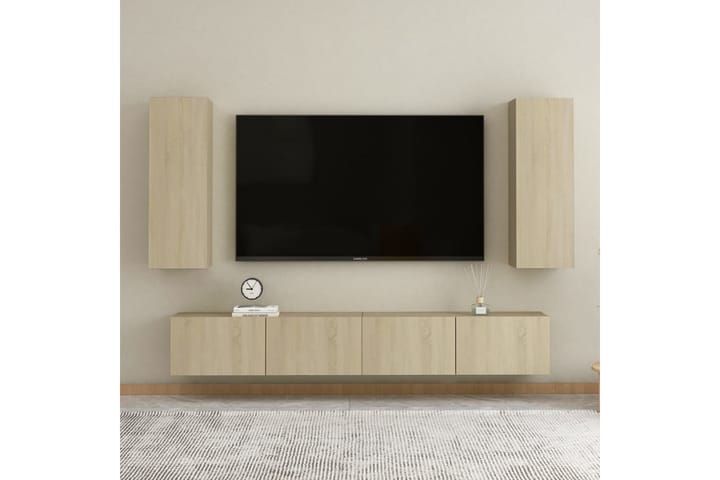 TV-tasot 2 kpl Sonoma-tammi 30,5x30x90 cm lastulevy - Huonekalut - TV- & Mediakalusteet - Tv taso & Mediataso