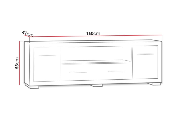 Vegas TV-taso 160x40,5x52,5 cm - Huonekalut - TV- & Mediakalusteet - Tv taso & Mediataso