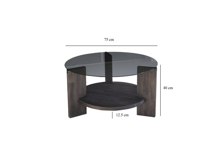 Mumondo sohvapöytä 75 cm musta/tummanruskea - Hanah Home - Huonekalut - Pöytä & ruokailuryhmä - Sohvapöytä