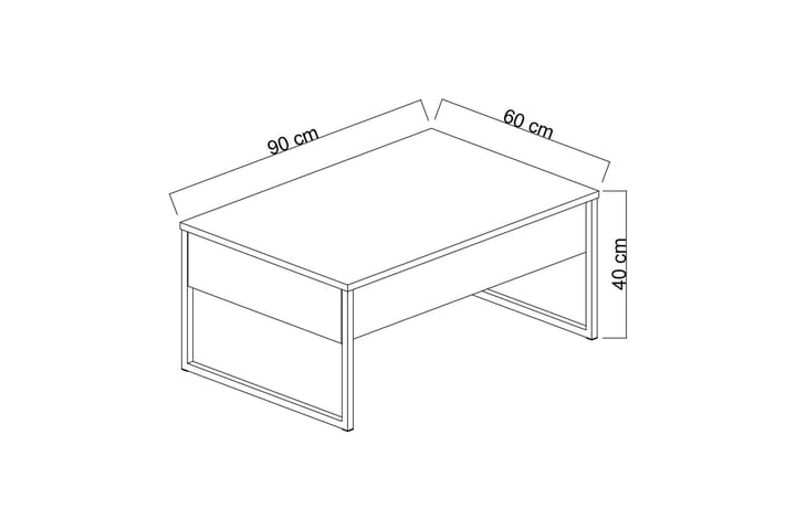 Luxe sohvapöytä 90x40 cm musta/kulta - Hanah Home - Huonekalut - Pöytä & ruokailuryhmä - Sohvapöytä