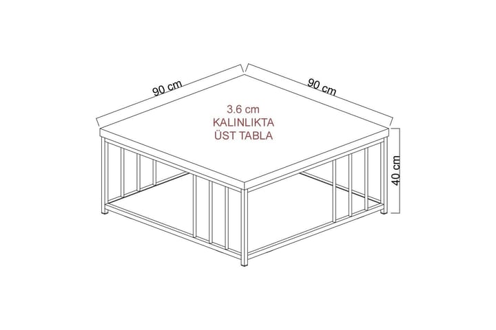 Zenn sohvapöytä 90x90 cm musta - Hanah Home - Huonekalut - Pöytä & ruokailuryhmä - Sohvapöytä