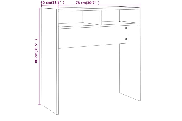 beBasic Konsolipöytä savutammi 78x30x80 cm tekninen puu - Ruskea - Huonekalut - Pöytä & ruokailuryhmä - Apupöytä & sivupöytä - Konsolipöytä