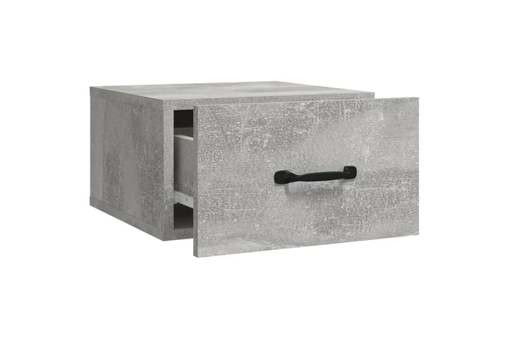 beBasic Seinäkiinnitettävät yöpöydät 2 kpl betoninharmaa 35x35x20 cm - Harmaa - Yöpöytä