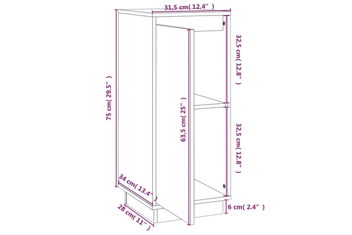 beBasic Senkit 2 kpl 31,5x34x75 cm täysi mänty - Ruskea - Huonekalut - Pöytä & ruokailuryhmä - Apupöytä & sivupöytä - Lamppupöytä