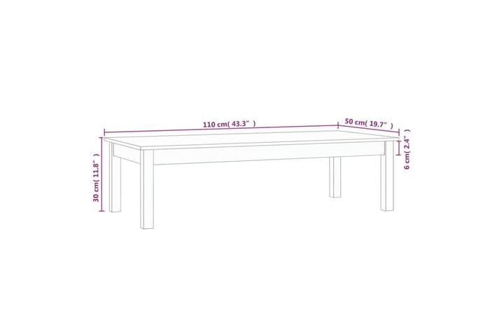 beBasic Sohvapöytä 110x50x30 cm täysi mänty - Ruskea - Huonekalut - Pöytä & ruokailuryhmä - Apupöytä & sivupöytä - Lamppupöytä