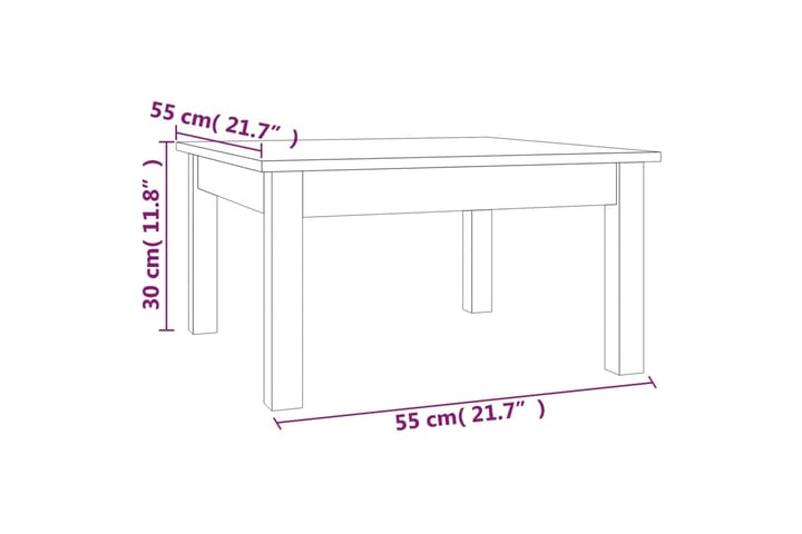 beBasic Sohvapöytä 55x55x30 cm täysi mänty - Ruskea - Huonekalut - Pöytä & ruokailuryhmä - Apupöytä & sivupöytä - Lamppupöytä