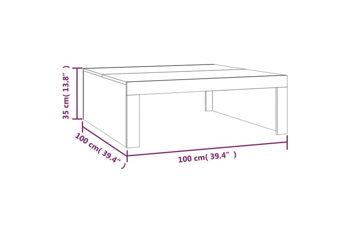 beBasic Sohvapöytä harmaa Sonoma 100x100x35 cm tekninen puu - Harmaa - Huonekalut - Pöytä & ruokailuryhmä - Apupöytä & sivupöytä - Lamppupöytä