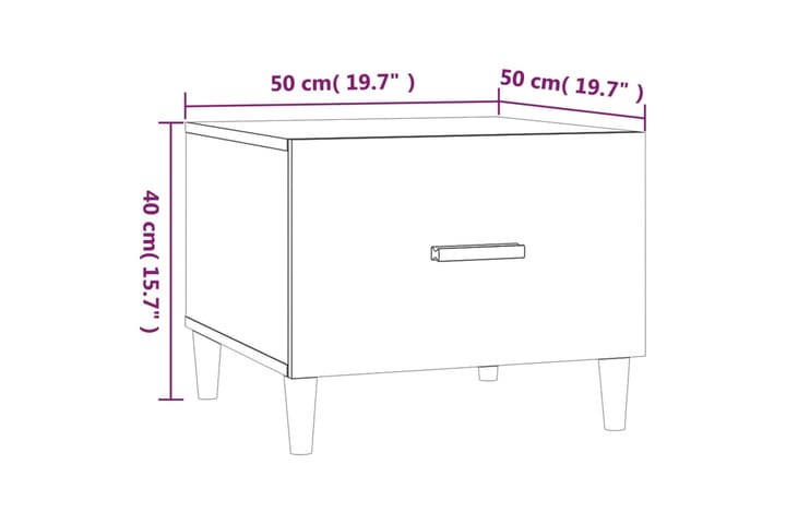 beBasic Sohvapöytä harmaa Sonoma 50x50x40 cm tekninen puu - Harmaa - Huonekalut - Pöytä & ruokailuryhmä - Apupöytä & sivupöytä - Lamppupöytä