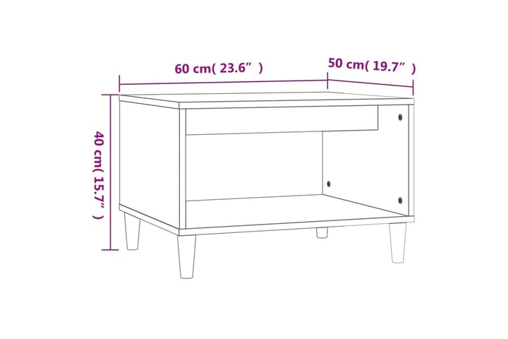 beBasic Sohvapöytä harmaa Sonoma 60x40x50 cm tekninen puu - Harmaa - Huonekalut - Pöytä & ruokailuryhmä - Apupöytä & sivupöytä - Lamppupöytä