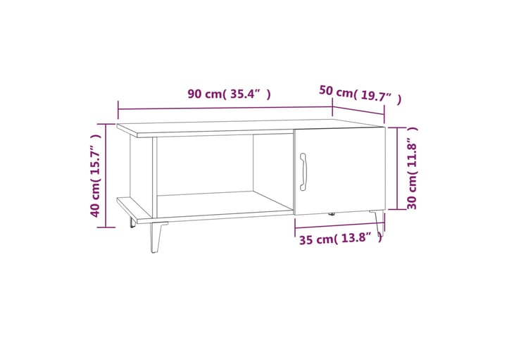 beBasic Sohvapöytä harmaa Sonoma 90x50x40 cm tekninen puu - Harmaa - Huonekalut - Pöytä & ruokailuryhmä - Apupöytä & sivupöytä - Lamppupöytä