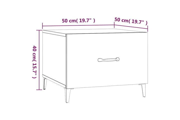 beBasic Sohvapöytä metallijaloilla harmaa Sonoma 50x50x40 cm - Harmaa - Huonekalut - Pöytä & ruokailuryhmä - Apupöytä & sivupöytä - Lamppupöytä