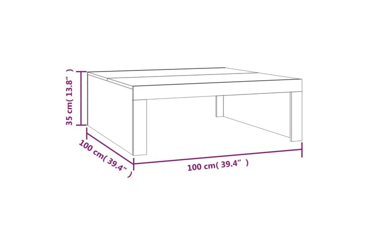 beBasic Sohvapöytä ruskea tammi 100x100x35 cm tekninen puu - Ruskea - Huonekalut - Pöytä & ruokailuryhmä - Apupöytä & sivupöytä - Lamppupöytä