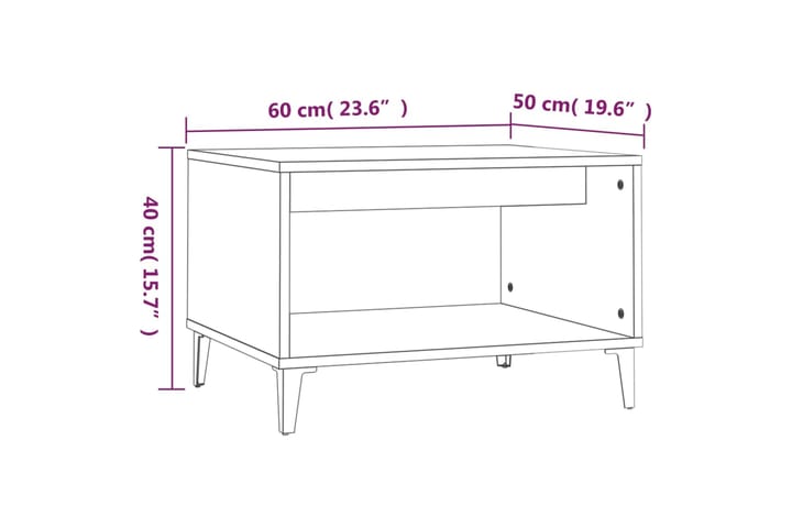 beBasic Sohvapöytä ruskea tammi 60x50x40 cm tekninen puu - Ruskea - Huonekalut - Pöytä & ruokailuryhmä - Apupöytä & sivupöytä - Lamppupöytä