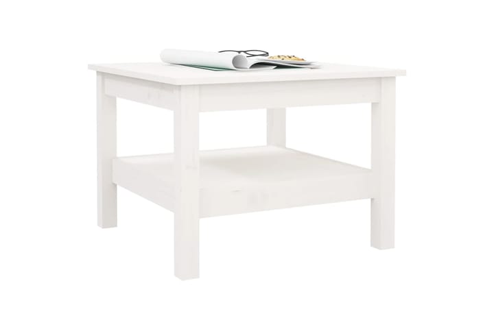 beBasic Sohvapöytä valkoinen 55x55x40 cm täysi mänty - Valkoinen - Lamppupöytä - Tarjotinpöytä & pikkupöytä