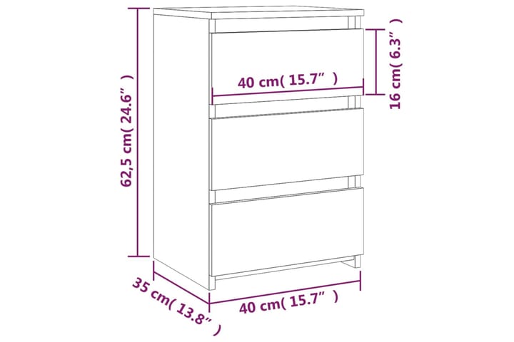 beBasic Yöpöydät 2 kpl harmaa Sonoma 40x35x62,5 cm tekninen puu - Harmaa - Huonekalut - Pöytä & ruokailuryhmä - Apupöytä & sivupöytä - Yöpöytä