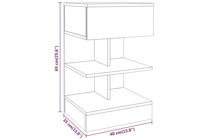 beBasic Yöpöydät 2 kpl harmaa Sonoma 40x35x65 cm tekninen puu - Harmaa - Huonekalut - Pöytä & ruokailuryhmä - Apupöytä & sivupöytä - Yöpöytä