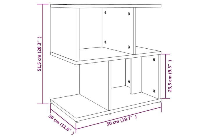 beBasic Yöpöydät 2 kpl harmaa Sonoma 50x30x51,5 cm tekninen puu - Harmaa - Huonekalut - Pöytä & ruokailuryhmä - Apupöytä & sivupöytä - Yöpöytä