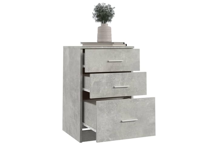 beBasic Yöpöytä betoninharmaa 40x40x63 cm tekninen puu - Harmaa - Yöpöytä
