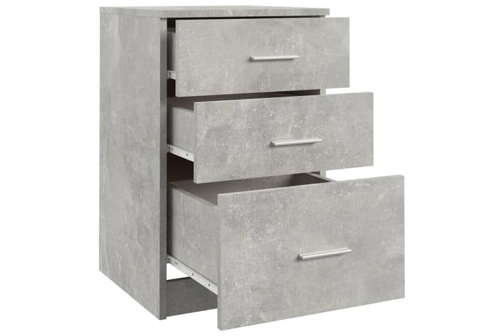 beBasic Yöpöytä betoninharmaa 40x40x63 cm tekninen puu - Harmaa - Yöpöytä