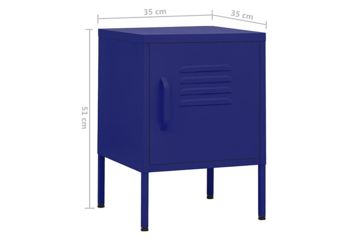 beBasic Yöpöytä laivastonsininen 35x35x51 cm teräs - Sininen - Huonekalut - Pöytä & ruokailuryhmä - Apupöytä & sivupöytä - Yöpöytä