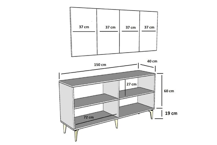 Childress Konsolipöytä 150 cm - Antrasiitti/Hopea - Huonekalut - Pöytä & ruokailuryhmä - Apupöytä & sivupöytä - Konsolipöytä