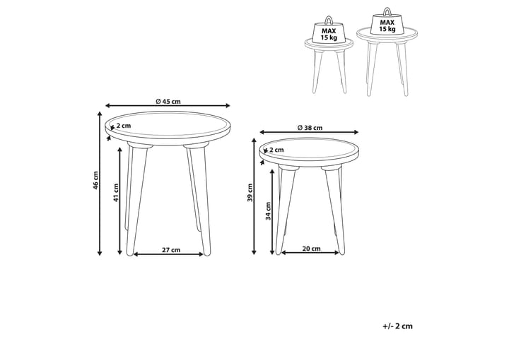 Dyton Pöytäsarja 45 cm - Vihreä - Huonekalut - Pöytä & ruokailuryhmä - Apupöytä & sivupöytä - Sarjapöytä