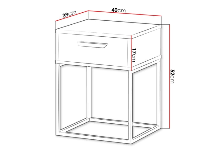 Elliott Yöpöytä 40 cm Valkoinen - Valkoinen - Huonekalut - Pöytä & ruokailuryhmä - Apupöytä & sivupöytä - Yöpöytä