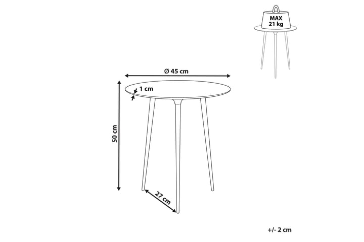 Fiore Sivupöytä 45 cm - Kulta/Musta - Huonekalut - Pöytä & ruokailuryhmä - Apupöytä & sivupöytä - Tarjotinpöytä & pikkupöytä