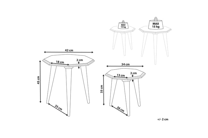 Forrester Pöytäsarja 42 cm - Sininen - Huonekalut - Pöytä & ruokailuryhmä - Apupöytä & sivupöytä - Sarjapöytä