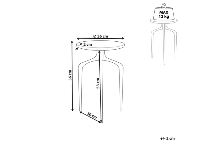 Fowler Sivupöytä 36 cm - Valkoinen/Musta - Huonekalut - Pöytä & ruokailuryhmä - Apupöytä & sivupöytä - Tarjotinpöytä & pikkupöytä