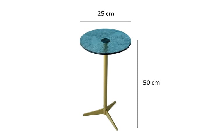 Giada Sivupöytä 25 cm - Kulta/Sininen - Huonekalut - Pöytä & ruokailuryhmä - Apupöytä & sivupöytä - Tarjotinpöytä & pikkupöytä