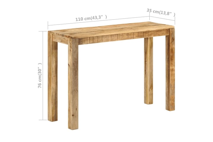 Konsolipöytä 110x35x76 cm karkea mangopuu - Ruskea - Huonekalut - Pöytä & ruokailuryhmä - Apupöytä & sivupöytä - Konsolipöytä