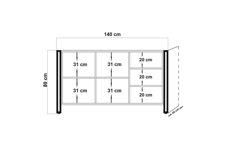 Apupöytä Arcasa 140 cm - Luonnonväri/Musta - Huonekalut - Pöytä & ruokailuryhmä - Apupöytä & sivupöytä - Konsolipöytä