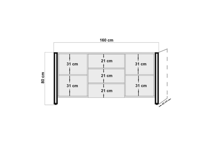 Apupöytä Arcasa 160 cm - Luonnonväri/Musta - Huonekalut - Pöytä & ruokailuryhmä - Apupöytä & sivupöytä - Konsolipöytä