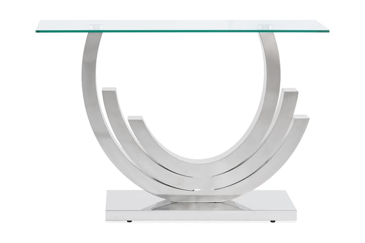 Apupöytä Climent 120 cm - Ruostumaton/Lasi/Läpinäkyvä - Marmoripöydät - Konsolipöytä - Eteispöytä - Peilipöytä - Kokoontaitettavat pöydät