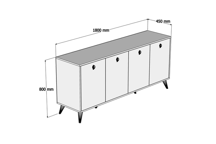 Apupöytä Mastara 180 cm - Tummanruskea/Valkoinen - Konsolipöytä - Eteispöytä