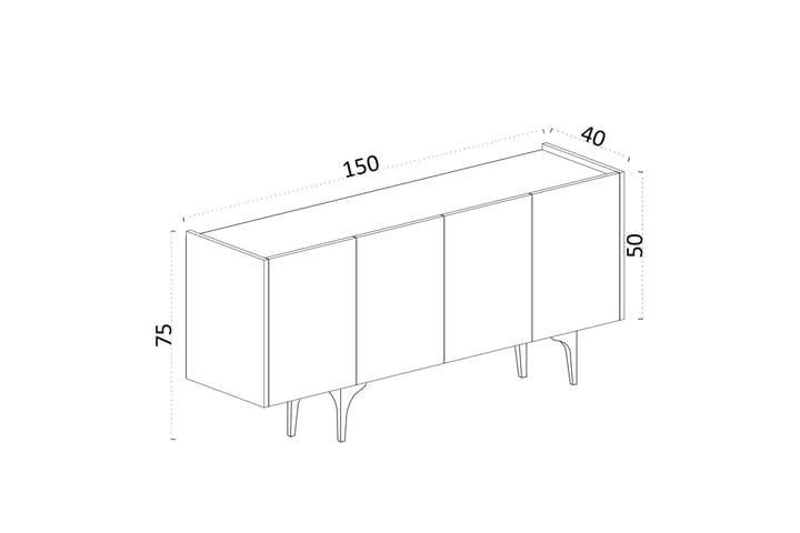 Apupöytä Urgby 150x75 cm - Valkoinen - Marmoripöydät - Konsolipöytä - Eteispöytä - Peilipöytä - Kokoontaitettavat pöydät