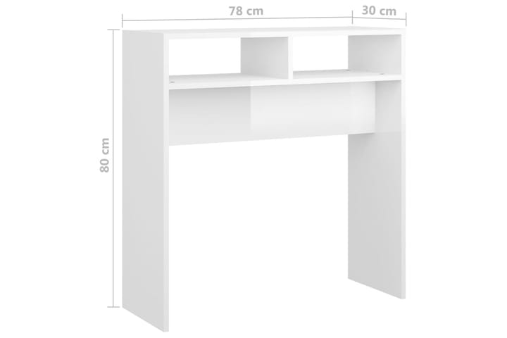 Konsolipöytä korkeakiilto valkoinen 78x30x80 cm lastulevy - Huonekalut - Pöytä & ruokailuryhmä - Apupöytä & sivupöytä - Konsolipöytä