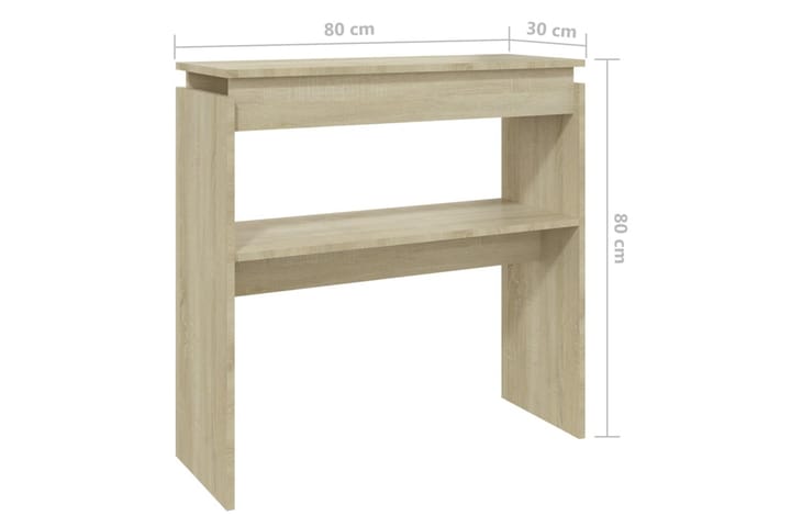 Konsolipöytä Sonoma-tammi 80x30x80 cm lastulevy - Ruskea - Huonekalut - Pöytä & ruokailuryhmä - Apupöytä & sivupöytä - Konsolipöytä