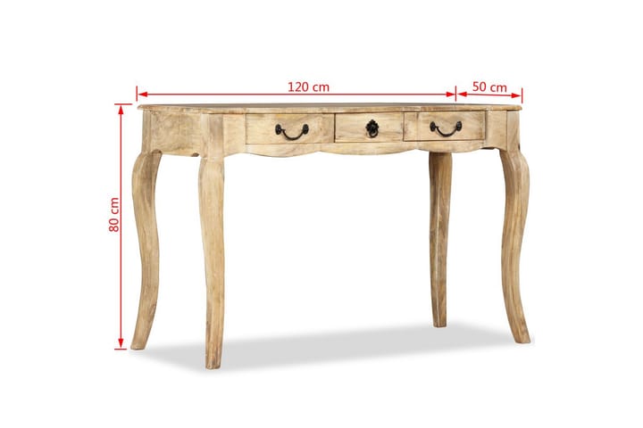 Sivupöytä kiinteä mangopuu 120x50x80 cm - Ruskea - Huonekalut - Pöytä & ruokailuryhmä - Apupöytä & sivupöytä - Konsolipöytä