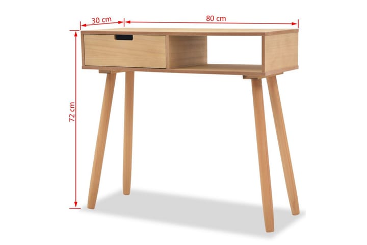 Sivupöytä Täysi mänty 80x30x72 cm Ruskea - Ruskea - Huonekalut - Pöytä & ruokailuryhmä - Apupöytä & sivupöytä - Konsolipöytä