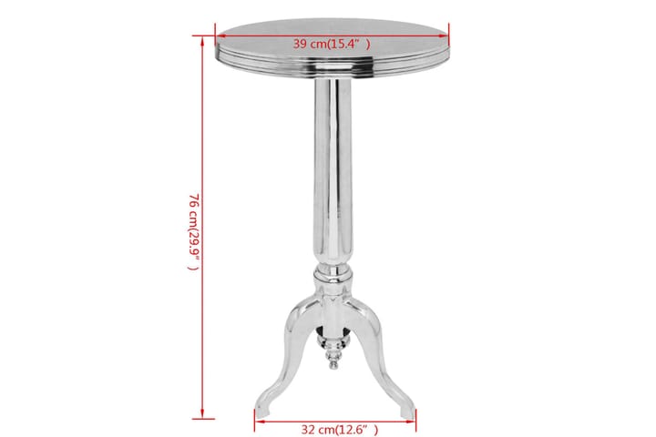 Pyöreä sivupöytä Alumiini Hopea - Hopea - Huonekalut - Pöytä & ruokailuryhmä - Apupöytä & sivupöytä - Lamppupöytä
