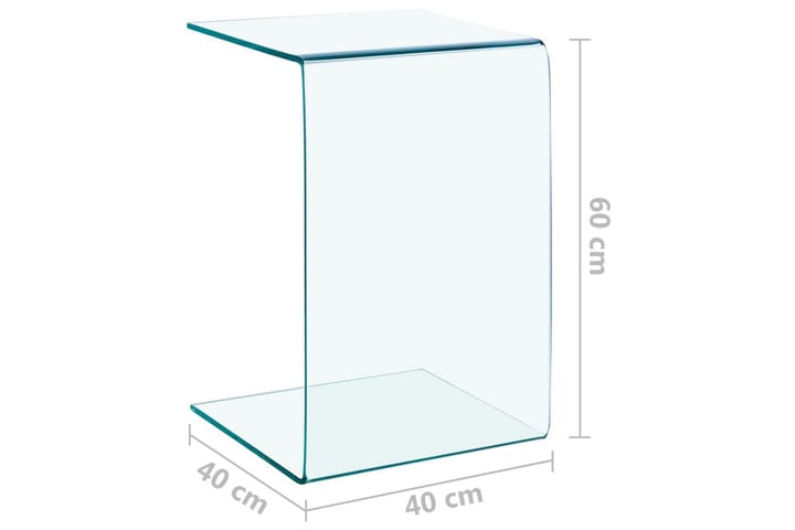 Sivupöytä 40x40x60 cm karkaistu lasi - Läpinäkyvä - Huonekalut - Pöytä & ruokailuryhmä - Apupöytä & sivupöytä - Lamppupöytä