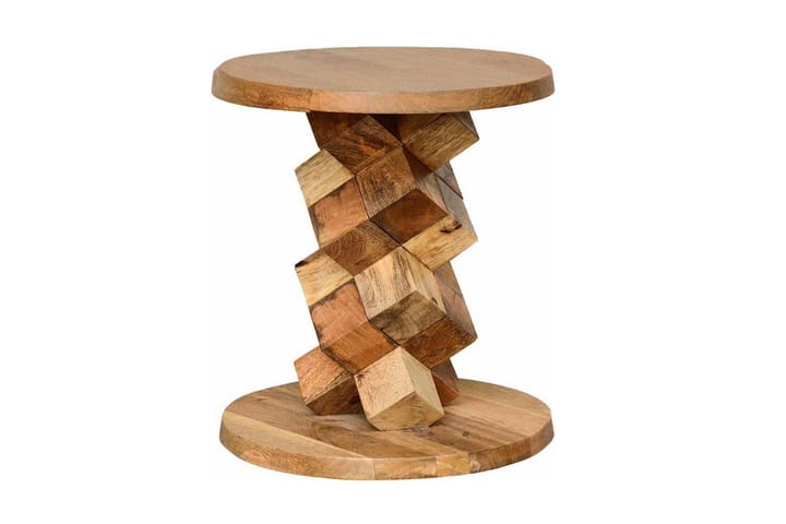 Sivupöytä Ashland 40 cm Pyöreä - Ruskea - Lamppupöytä - Peilipöytä - Kokoontaitettavat pöydät - Tarjotinpöytä & pikkupöytä - Marmoripöydät