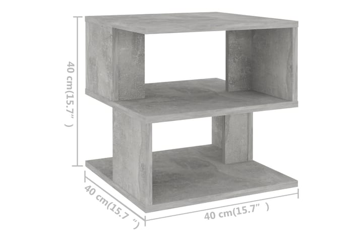 Sivupöytä betoninharmaa 40x40x40 cm lastulevy - Huonekalut - Pöytä & ruokailuryhmä - Apupöytä & sivupöytä - Lamppupöytä