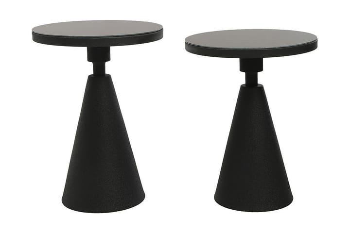 Sivupöytä Denisha Setti Pyöreä - Musta - Tarjotinpöytä & pikkupöytä - Marmoripöydät - Lamppupöytä - Peilipöytä - Kokoontaitettavat pöydät