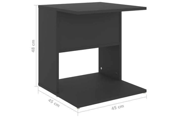 Sivupöytä harmaa 45x45x48 cm lastulevy - Harmaa - Huonekalut - Pöytä & ruokailuryhmä - Apupöytä & sivupöytä - Lamppupöytä